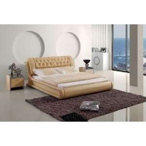  Vig Furniture Contemporary Tufted Beige Leatherette