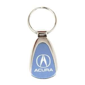    Acura Chrome/Blue Tear Drop Keychain with Engraving: Automotive