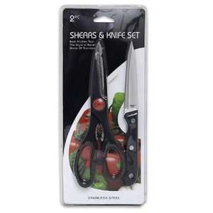  Shears and Knife Set, 2 Pieces Stainless Steel Case Pack 