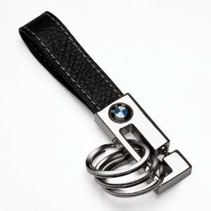  BMW 3 Ring Leather Key Fob: Automotive