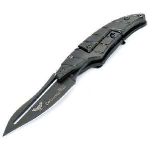  Cool Metal Folding Pocket Knife with Clip   Black Office 