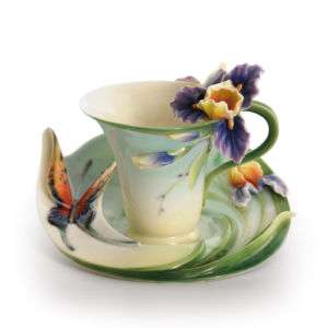 FZ01671 Franz Porcelain butterfly cup/set FREE spoon  