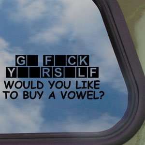 Buy A Vowel Black Decal Funny Car Truck Window Sticker:  