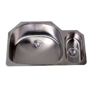   NS04 16   Undermount Large D Shape Bowl Sink, 16 Ga