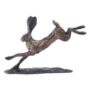 Paul Jenkins   Jumping Hare   Solid Bronze Sculpture 