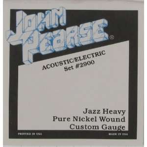 John Pearse Acoustic/Electric Six String Guitar Nickel Wound Jazz 