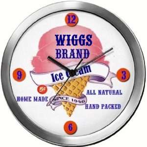  WIGGS 14 Inch Ice Cream Metal Clock Quartz Movement 