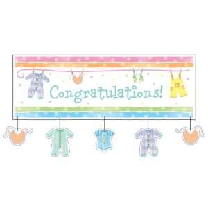  Baby Clothes Giant Party Banner W/Att (6pks Case) Toys 