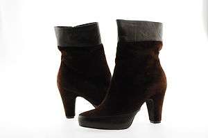 New Cordani Nadine Mid Calf Short Boot Shoe Pump Heel Brown 8  