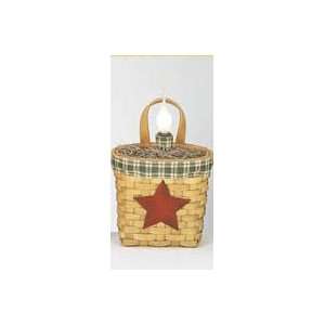  Electric Lighted Basket with Barnstar Green
