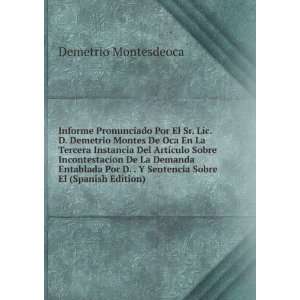   Sentencia Sobre El (Spanish Edition) Demetrio Montesdeoca Books