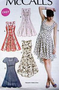 McCalls M6504 MISSES SUMMER FLARED DRESSES SEWING PATTERN SIZE 6 22 