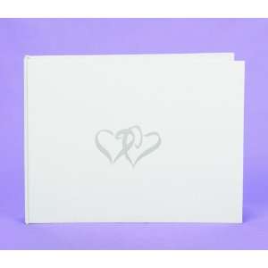  White Linked Heart Guest Book   Personalized.: Health 