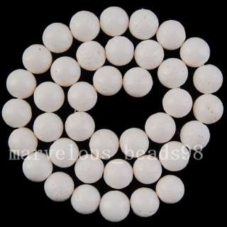 10mm White Sponge Sea Coral Ball Loose Beads G2995  