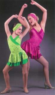 New TROPICAL PUNCH Green & Pink Dance Dress Costume  