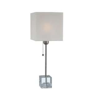 Lite Source LS 21125PS/WHT Danya Table Lamp, Crystal Base And Polished 