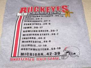 OHIO STATE Buckeyes 2006 Schedule w/ Scores Shirt M New  