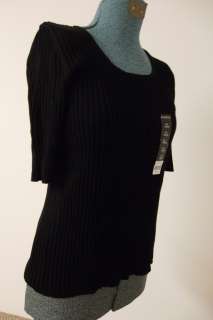 Womens Juniors Large 12 14 sweater scoop neck stretch 3/4 sleeves 