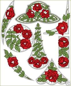 Rose Lace Inserts machine embroidery designs 5x7 hoop  