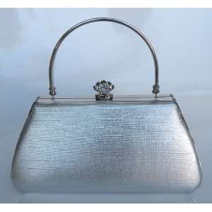 Evening Bag/Purse Quality Champaigne Material with Clear Water Crystal 