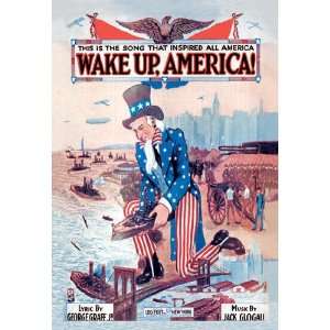  Wake Up America! 28x42 Giclee on Canvas: Home & Kitchen