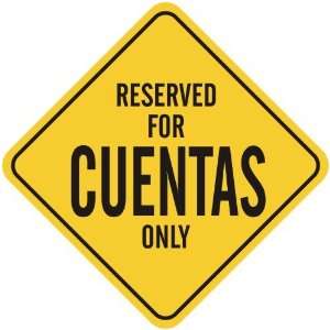   RESERVED FOR CUENTAS ONLY  CROSSING SIGN: Home 