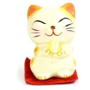  Maneki Neko Lucky Mini Cat, Yellow 