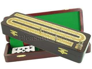 Continuous Cribbage Board / Box Inlaid in White Rosewood / Maple   2 