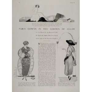  1920 Print Women Paris Fashion Lucile Worth Egypt Camel 