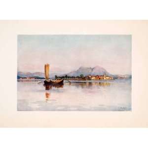 1908 Print Isola Pescatori Island Commune Italy Lake Maggiore Ella Du 