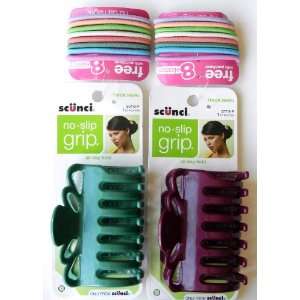  Scunci No Slip Grip Hair Clip For Thick Hair With Bonus of 