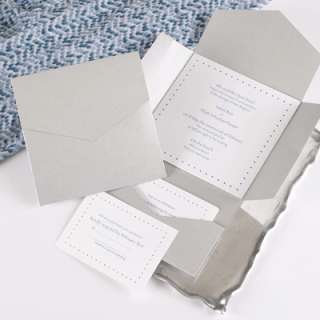 Silver Pocket Wrap & White Card Wedding Invitations 20% Off Create 