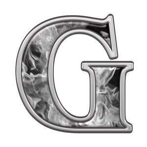 com Reflective Letter G with Inferno Gray Flames   10 h   REFLECTIVE 