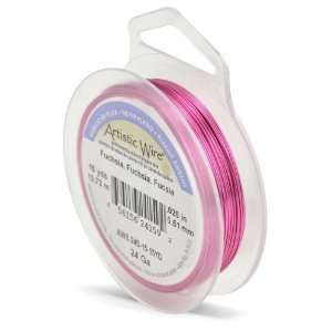  Artistic Wire 24 Gauge Silver Plated Fuchsia Wire, 15 