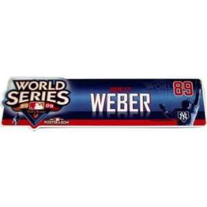 Brett Weber #89 2009 Yankees World Series Locker Room Nameplate (No 