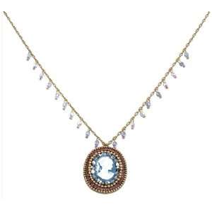 Negrin Dainty Oval Shaped Pendant Embellished with Victorian Lady 