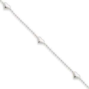  Sterling Silver W/Heart Link Necklace Vishal Jewelry 