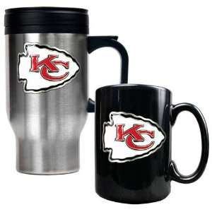  Kansas City Chiefs NFL Travel Mug & Ceramic Mug Set 