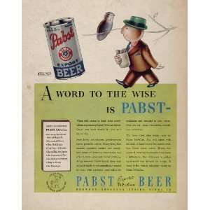  1936 Pabst Beer TAPaCan Can Owl Original Color Print Ad 