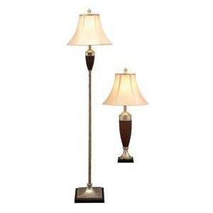   Set 3 Tuscan Metal Floor And Table Lamps With Shades: Home & Kitchen