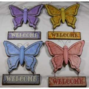  Butterfly Welcome Sign   4 Colors Available