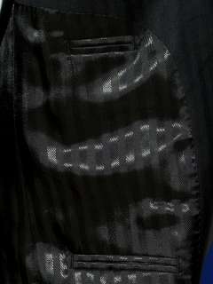 Daniele Black Herringbone Stripe 2BT 150 Wool Mens Suit  