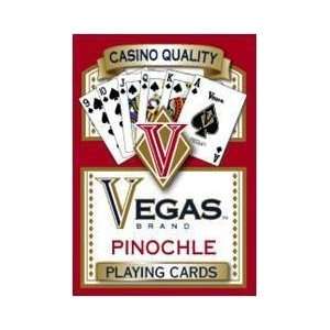   Consumer 34 Vegas Pinochle Playing Cards   Red