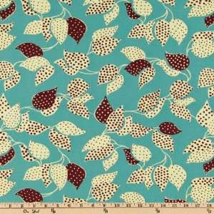  54 Wide Cotton Duck County Fair Leaves Porch Blue Fabric 
