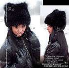   ARKTIKA Black Fox Fur Hat Wig Cossack Knit Russian Warm Winter