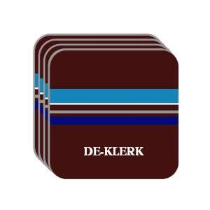 Personal Name Gift   DE KLERK Set of 4 Mini Mousepad Coasters (blue 
