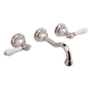   Wall Mount Vessel Faucet with Ceramic Lever Handles Finish: Steelnox