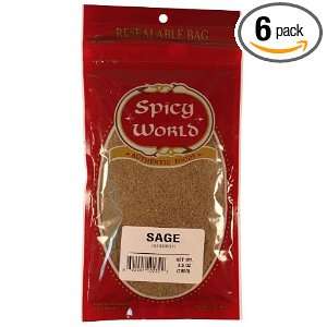 Spicy World Rubbed Sage, 3.5 Ounce Bags Grocery & Gourmet Food