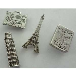 FREE SHIPPING* T 84AS Antique Silver Decorative Travel Push Pins 