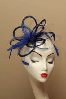 New Royal Blue Wedding Races Fascinator Hat Choose any colour satin 
